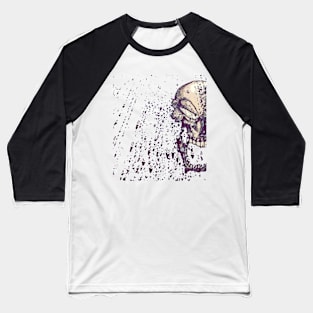 Skull in the rain Baseball T-Shirt